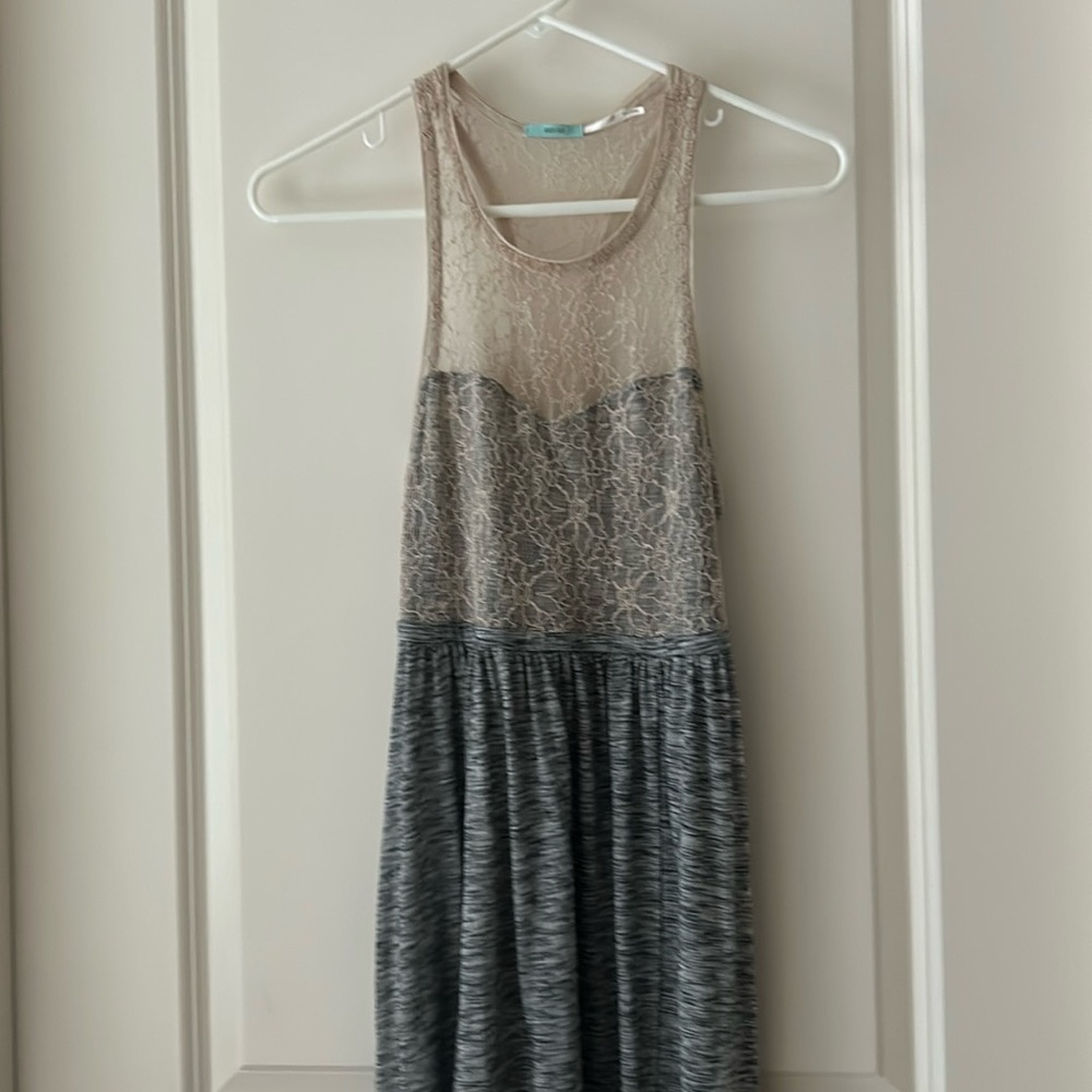 Kimchi blue maxi dress lace embroidered racerback sleeveless side slit size S